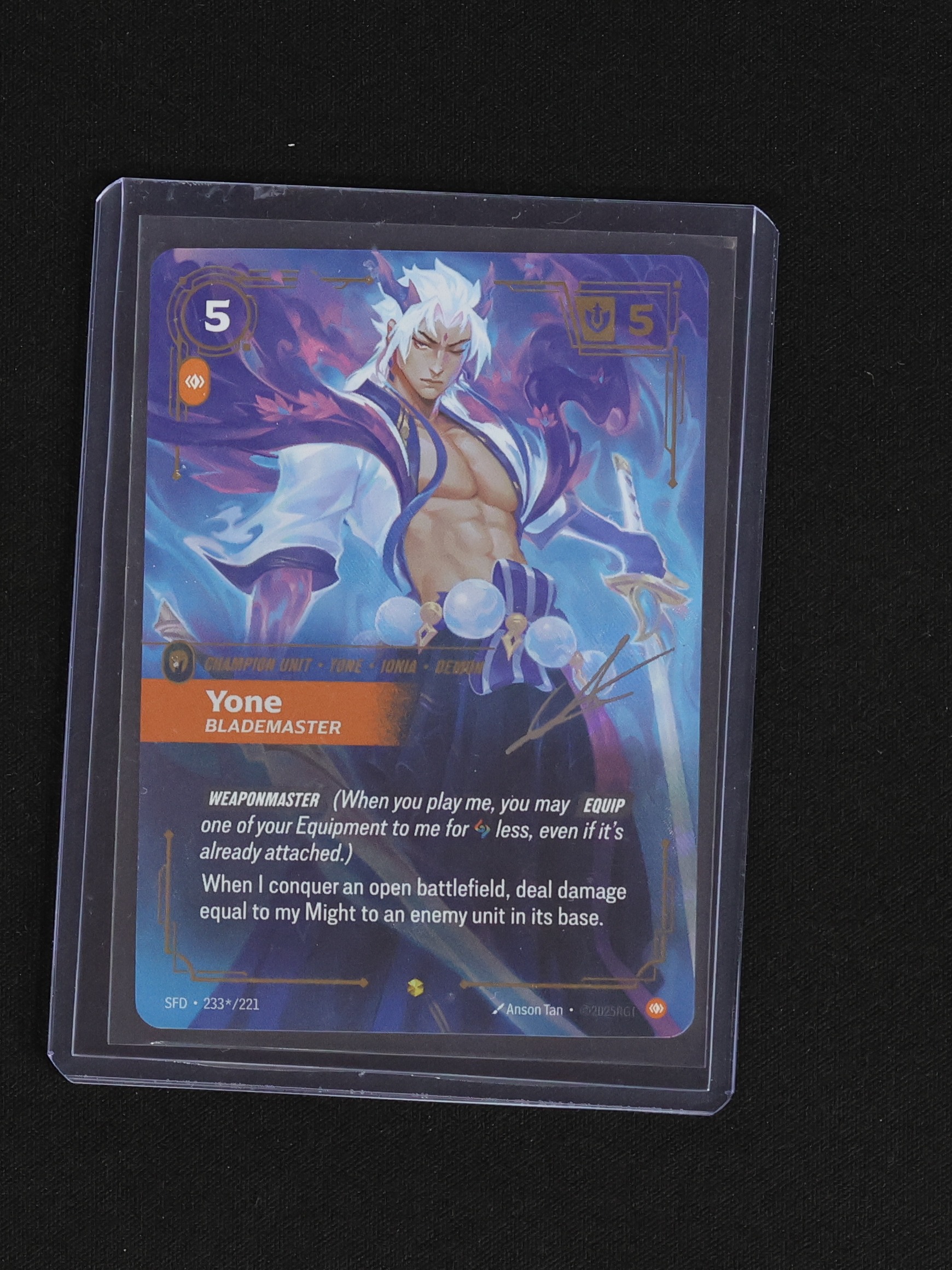 2025 Riftbound Spiritforged #233 Yone Blademaster — front