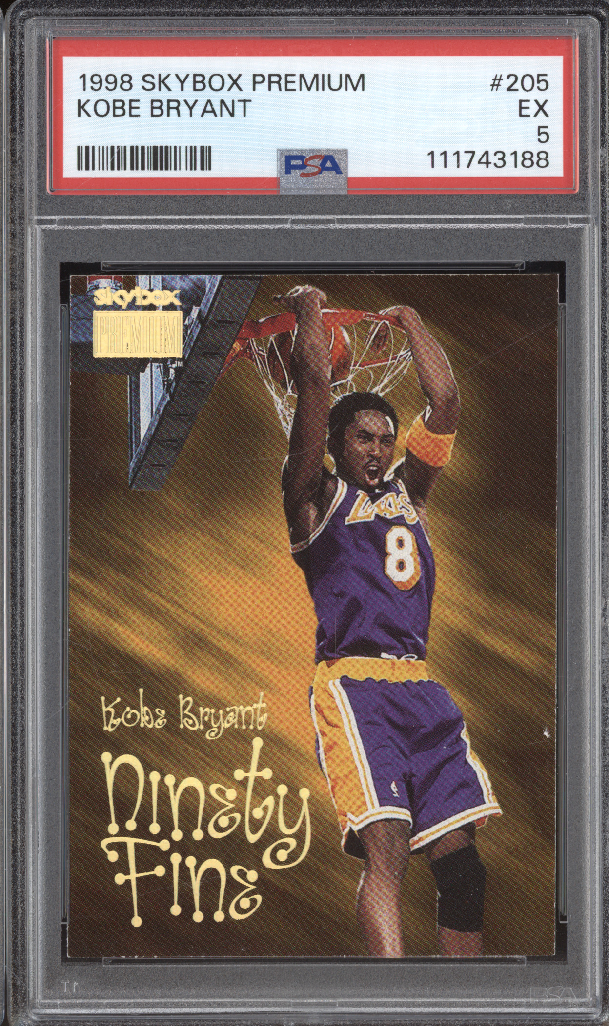 1998 Skybox Premium #205 Kobe Bryant Ninety Fine — front