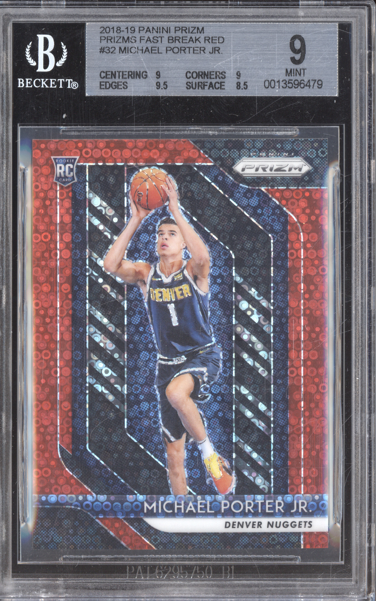 2018-19 Panini Prizm #32 Michael Porter Jr. Fast Break Red — front