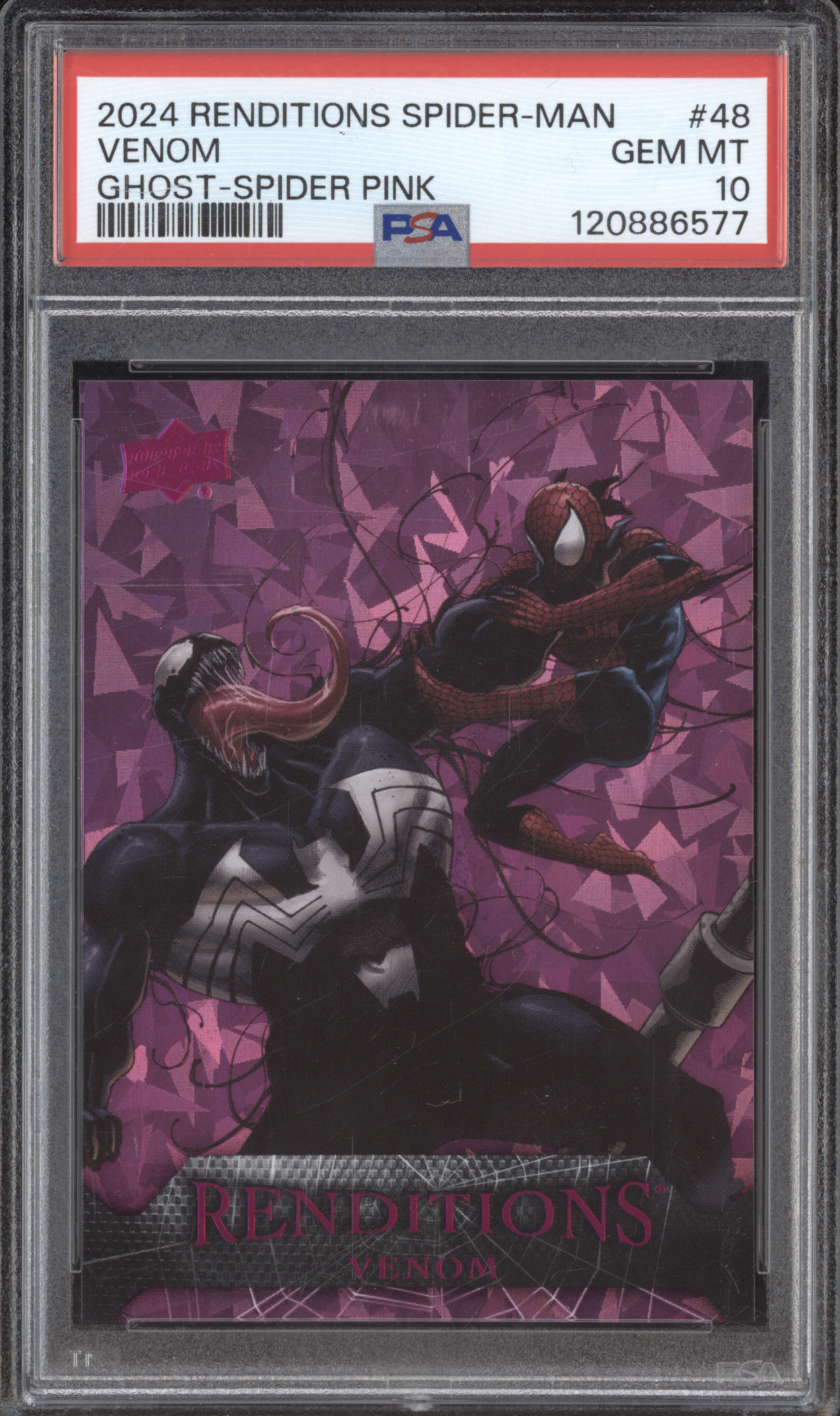 2024 Upper Deck Marvel Renditions Spider-Man #48 Venom Ghost-Spider Pink — front