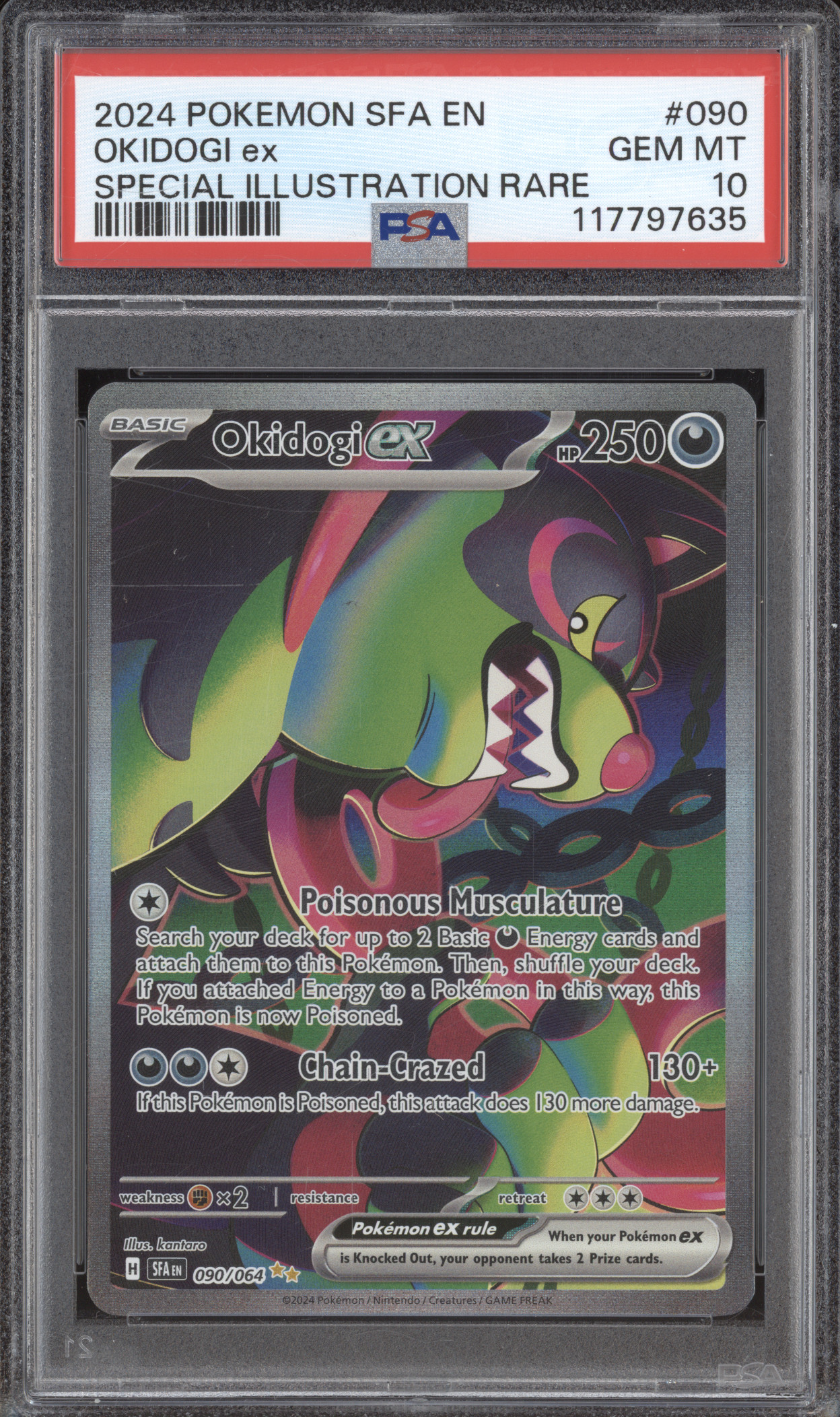 2024 Pokemon Shrouded Fable #090 Okidogi ex — front