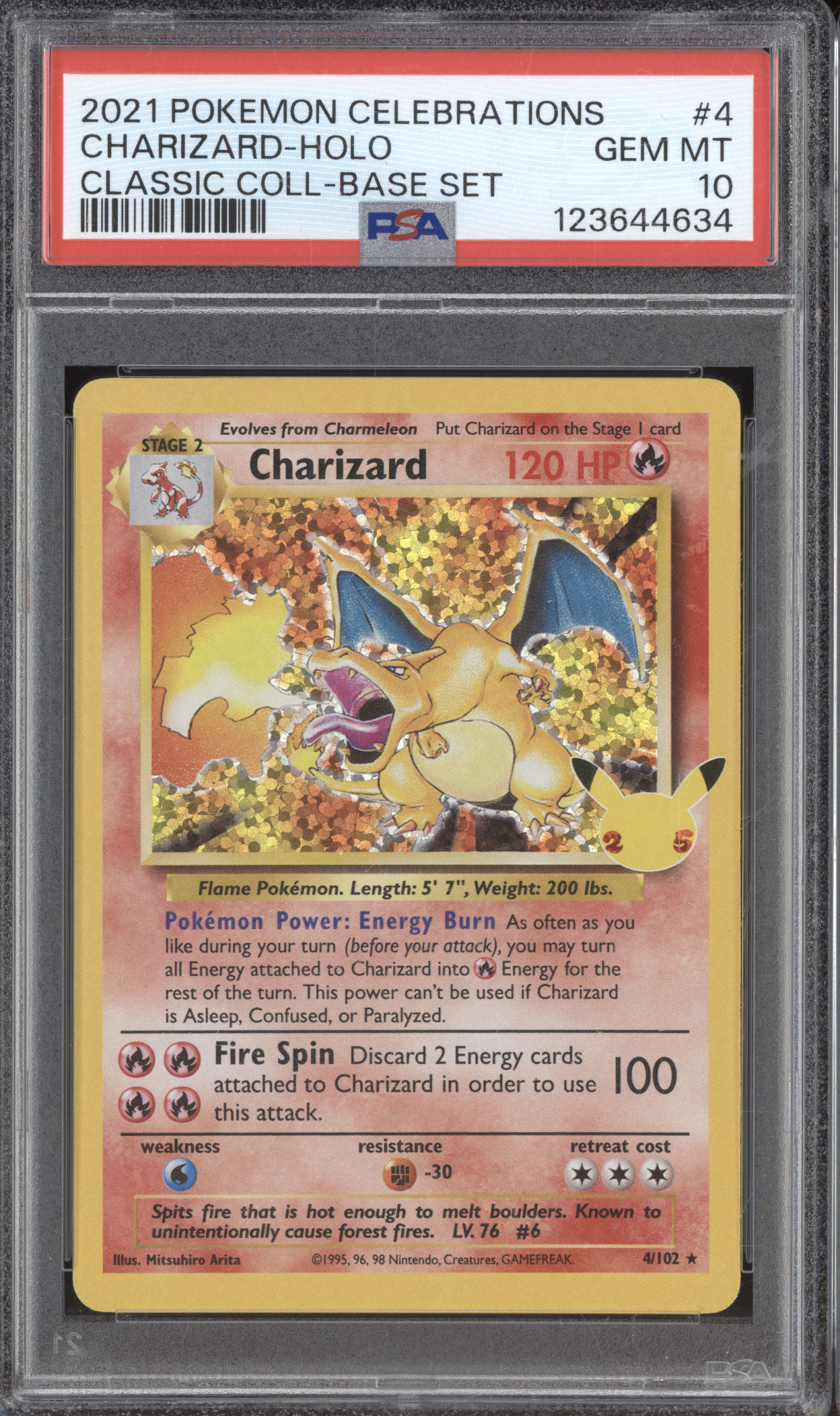 2021 Pokemon Celebrations Classic Collection #4 Charizard Holo — front