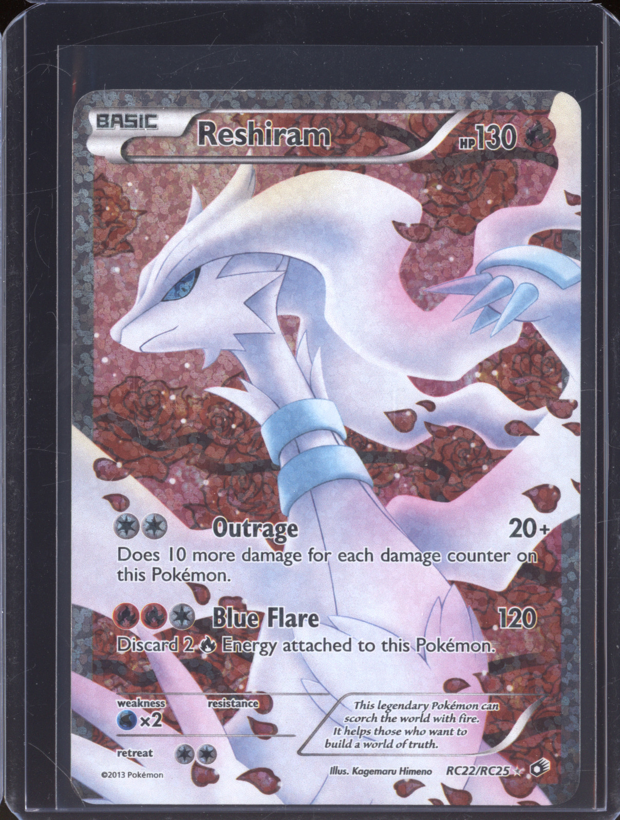 2013 Pokémon Legendary Treasures Radiant Collection #RC22 Reshiram — front