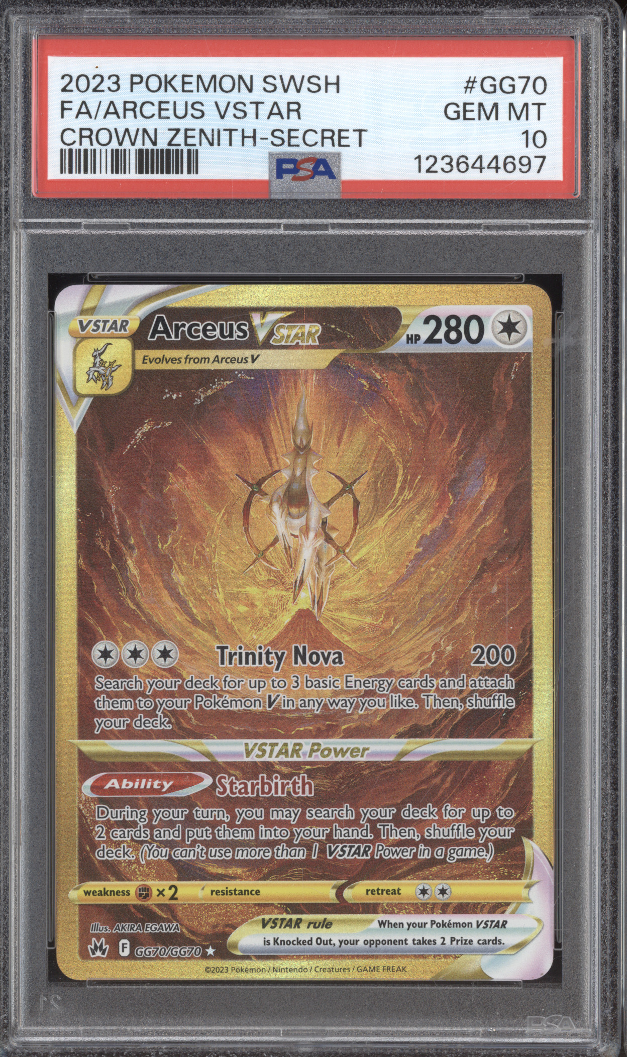 2023 Pokemon SWSH #GG70 Arceus VSTAR Crown Zenith-Secret — front