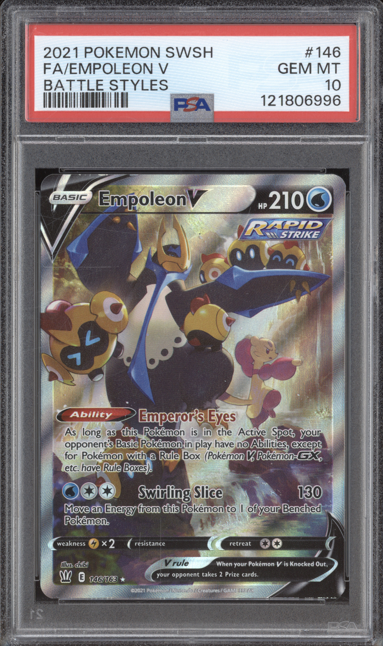 2021 Pokemon SWSH Battle Styles #146 Empoleon V Full Art — front