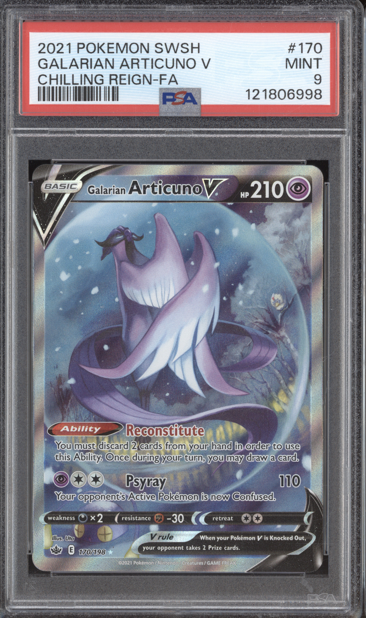 2021 Pokémon SWSH #170 Galarian Articuno V — front