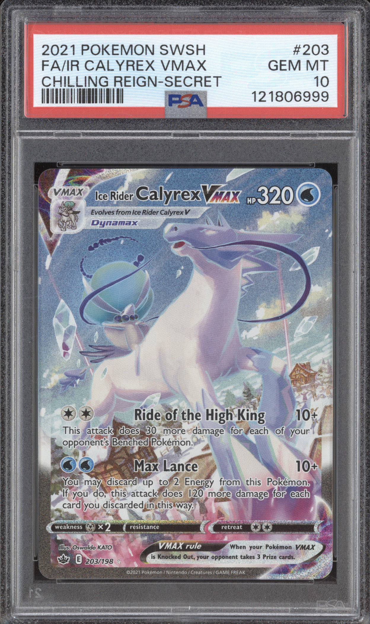 2021 Pokemon Chilling Reign #203 Ice Rider Calyrex VMAX — front