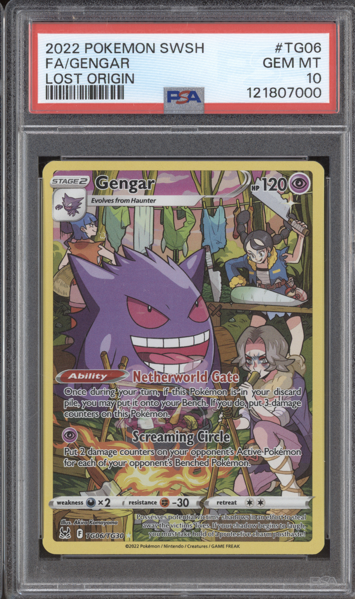 2022 Pokemon Sword & Shield Lost Origin #TG06 Full Art Gengar — front