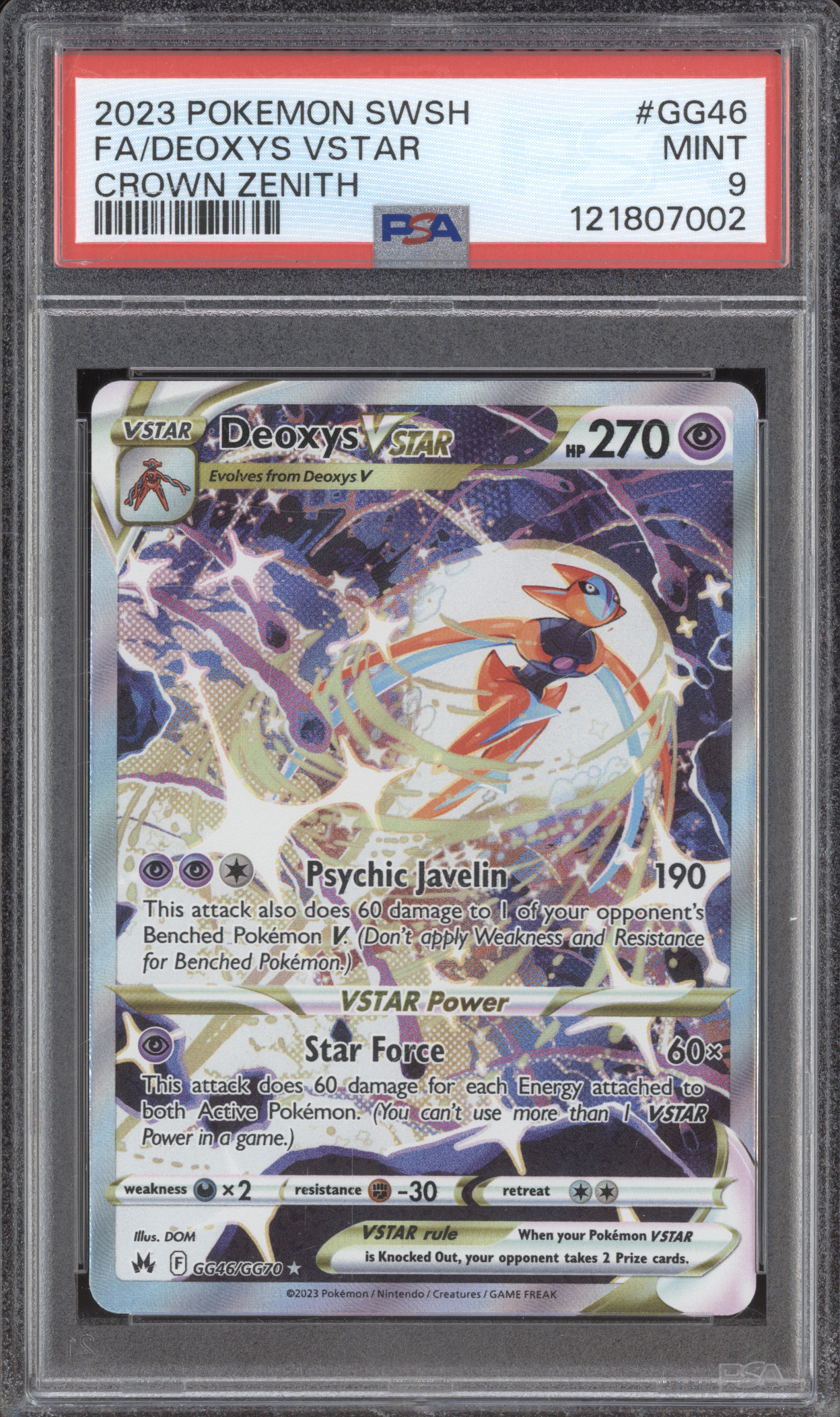 2023 Pokemon SWSH Crown Zenith #GG46 Deoxys VSTAR — front