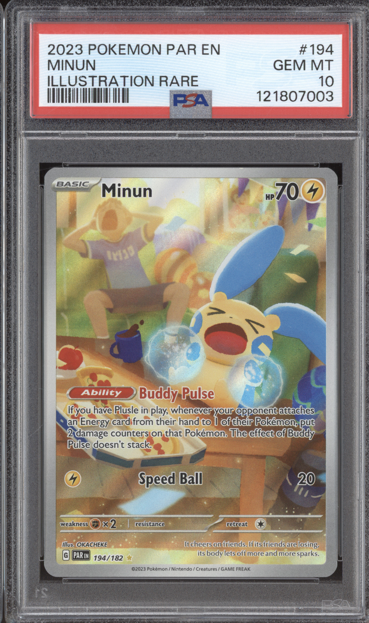 2023 Pokemon Paradox Rift #194 Minun Illustration Rare — front