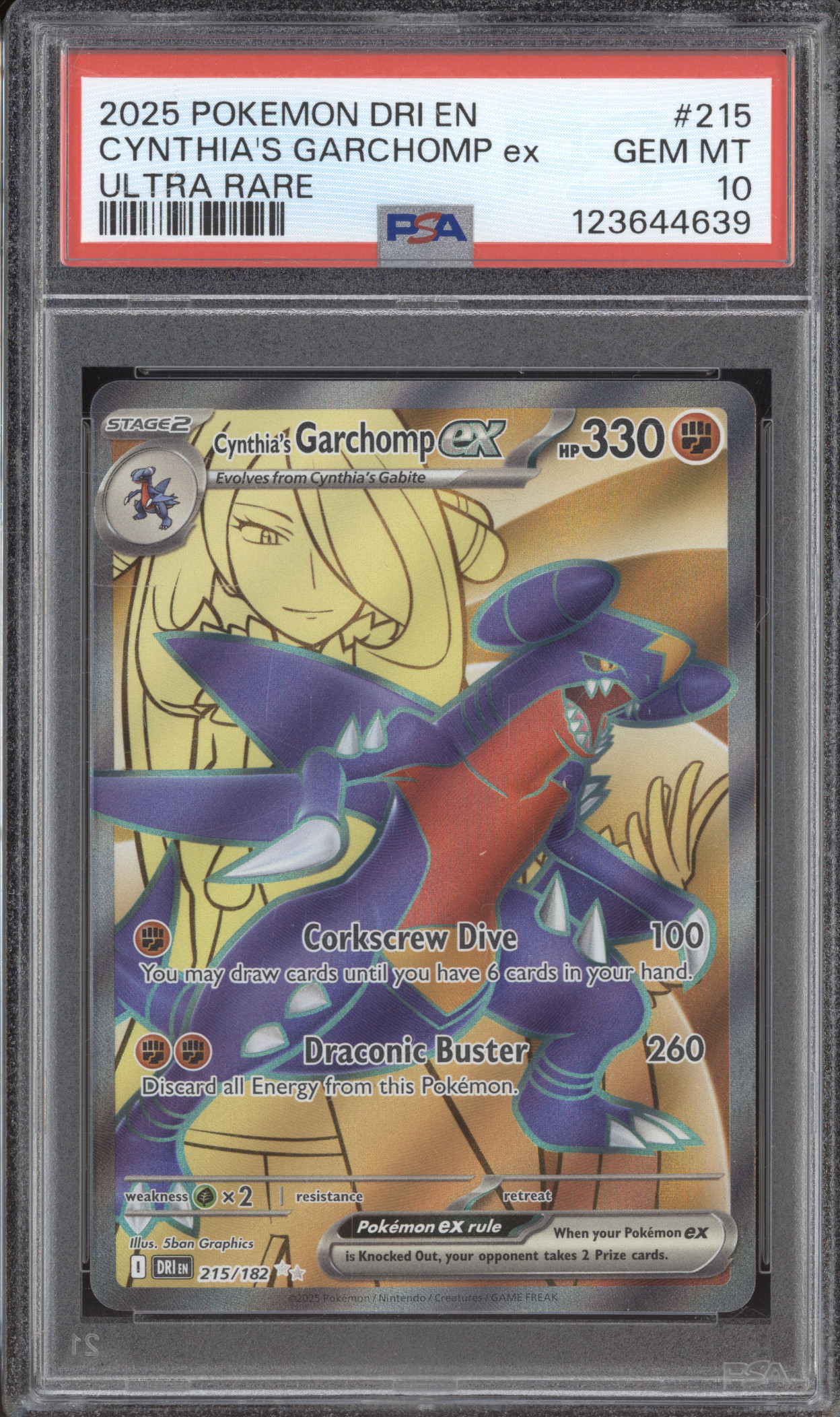 2025 Pokemon DRI EN #215 Cynthia's Garchomp ex — front