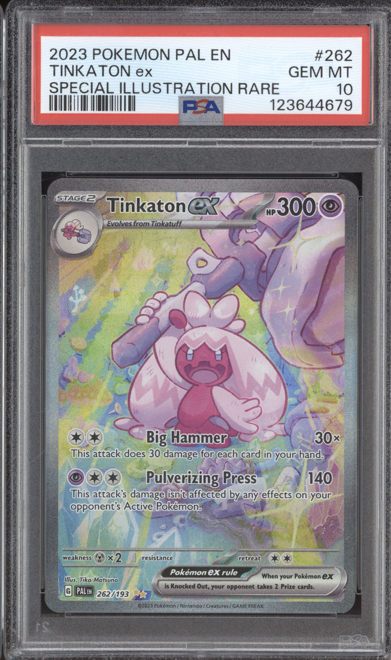 2023 Pokémon Paldea Evolved #262 Tinkaton ex — front