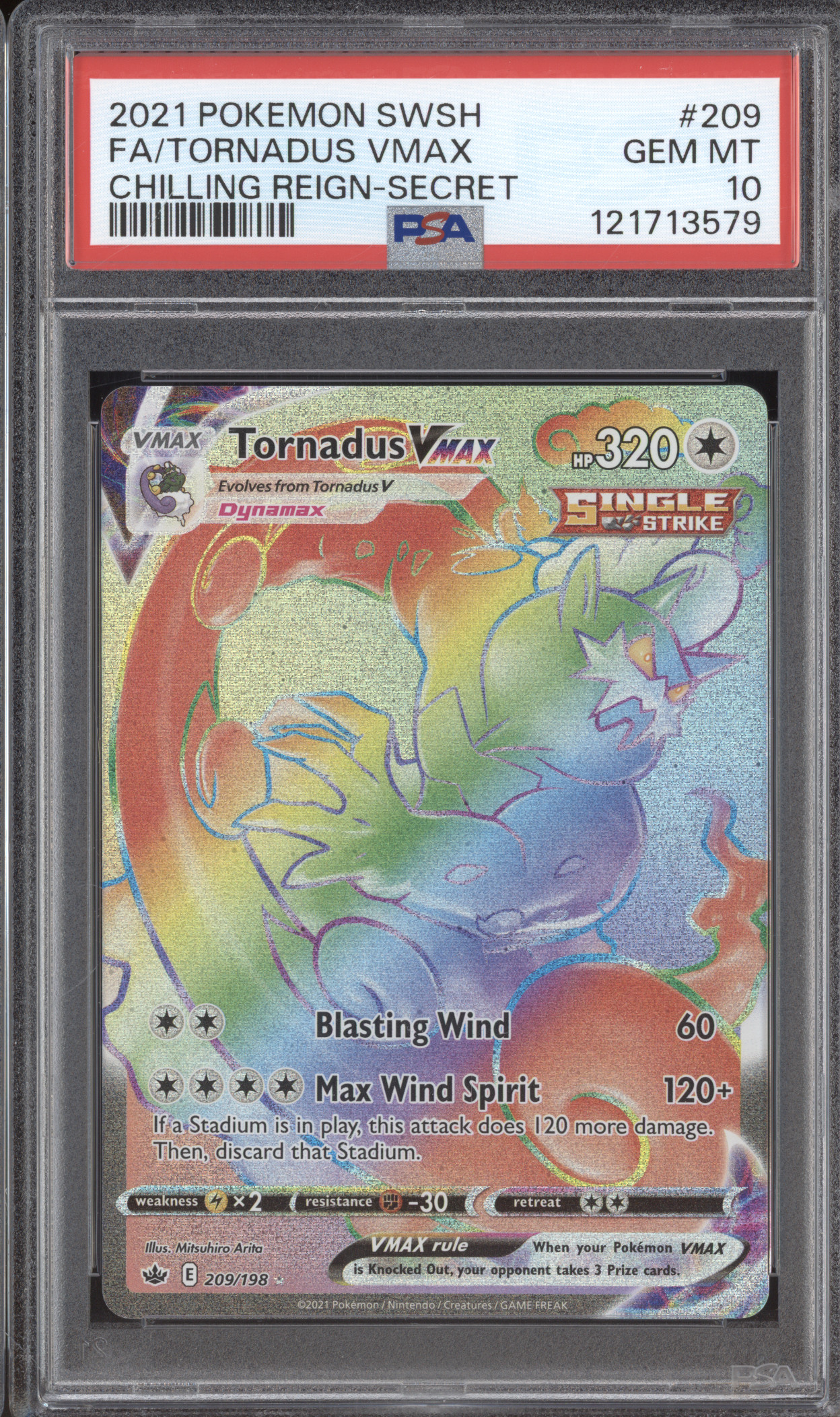 2021 Pokemon SWSH #209 Tornadus VMAX — front