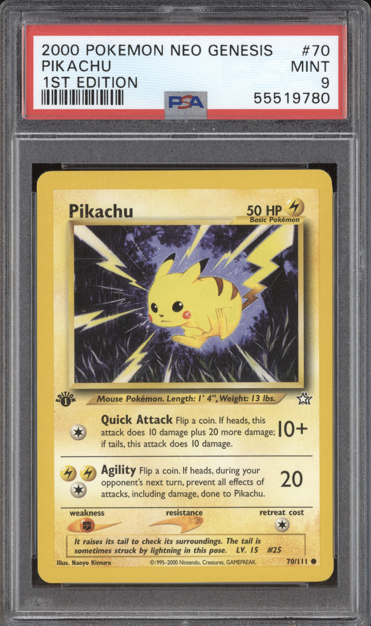2000 Pokémon Neo Genesis #70 Pikachu — front
