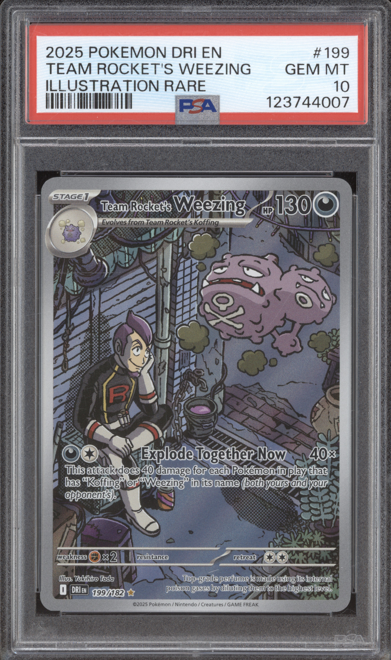 2025 Pokemon DRI EN #199 Team Rocket's Weezing Illustration Rare — front