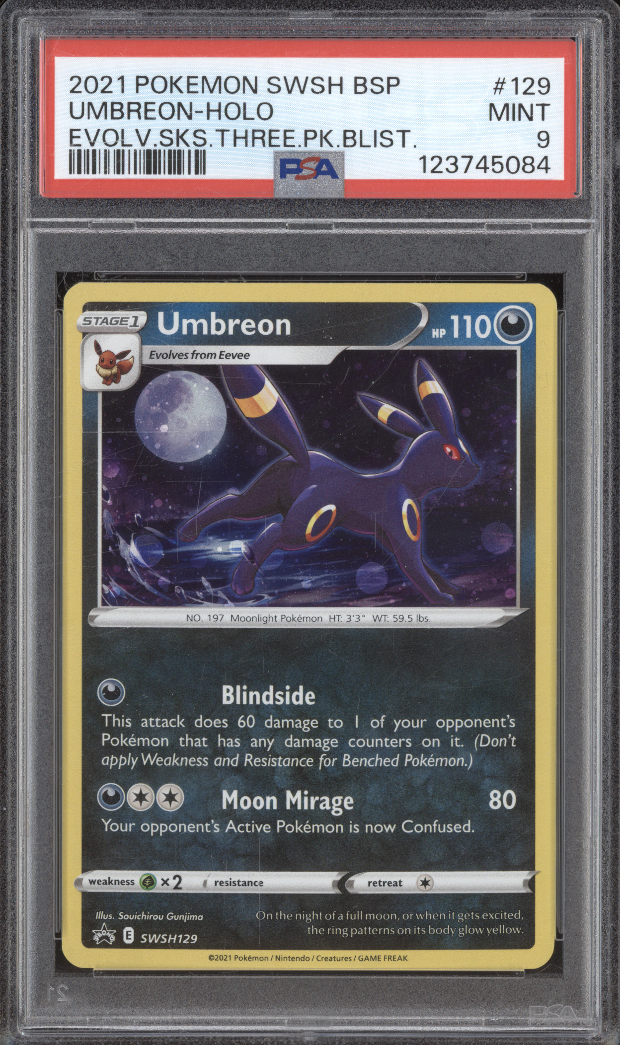 2021 Pokemon SWSH Black Star Promo #129 Umbreon-Holo — front