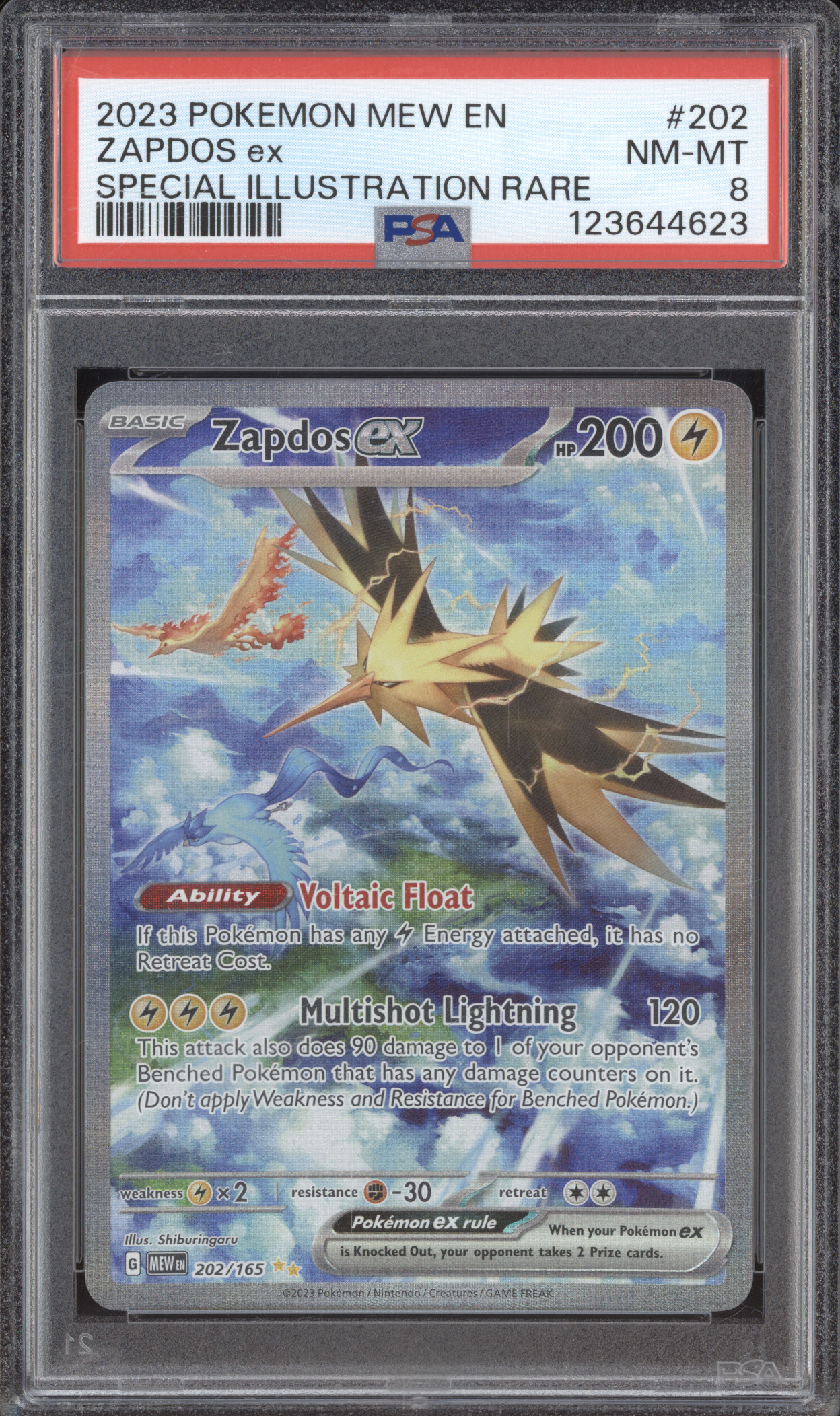 2023 Pokemon MEW EN #202 Zapdos ex Special Illustration Rare — front