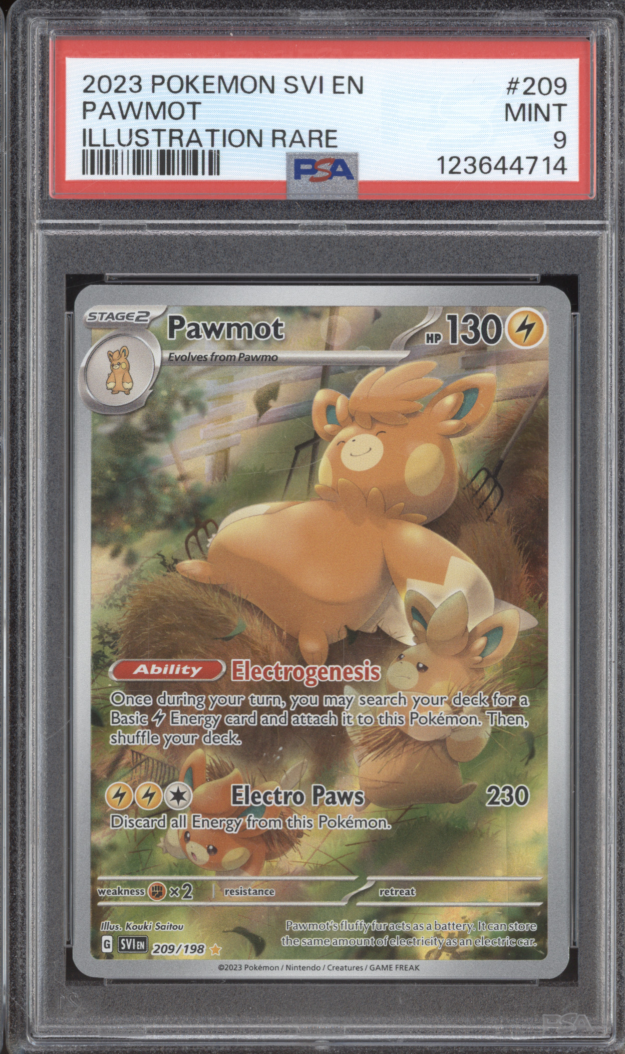 2023 Pokémon SVI #209 Pawmot Illustration Rare — front