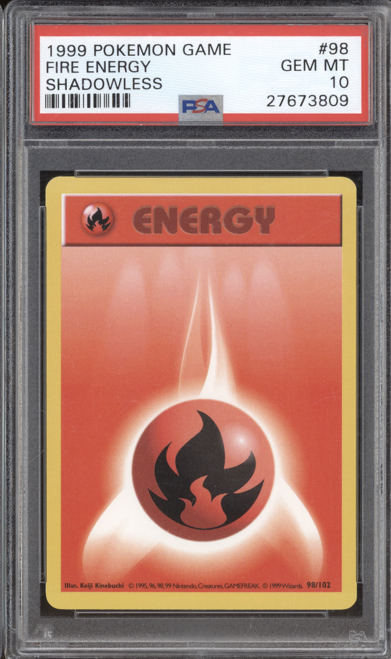1999 Pokémon #98 Fire Energy Shadowless — front