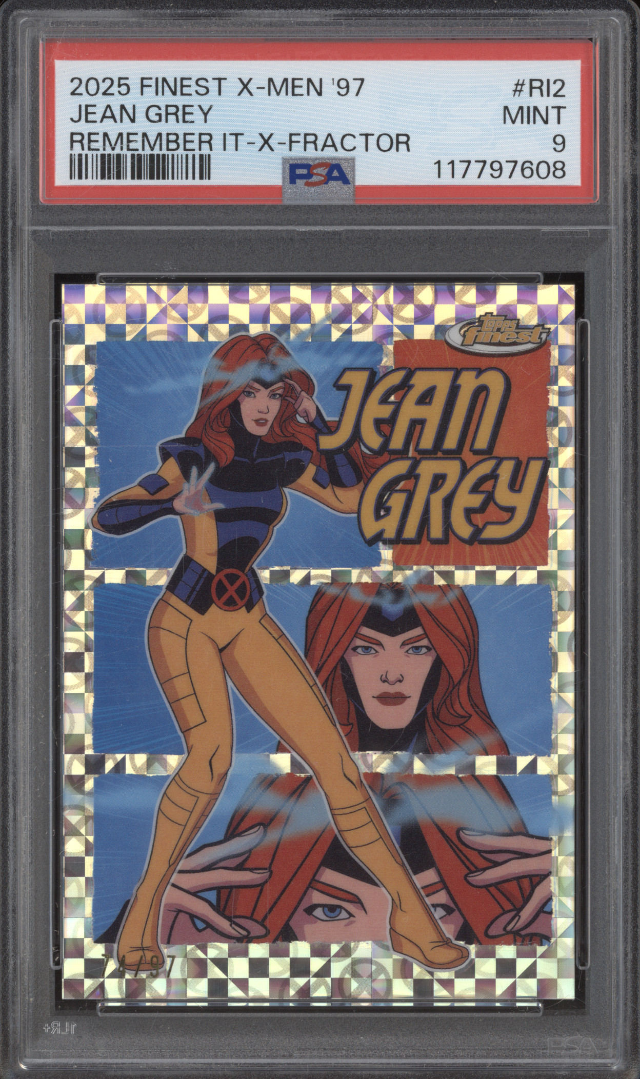 2025 Topps Finest X-Men '97 #RI2 Jean Grey Remember It X-Fractor — front