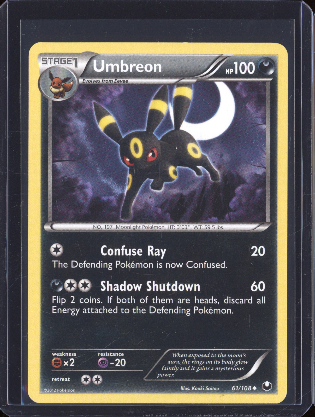 2012 Pokémon Dark Explorers #61 Umbreon — front