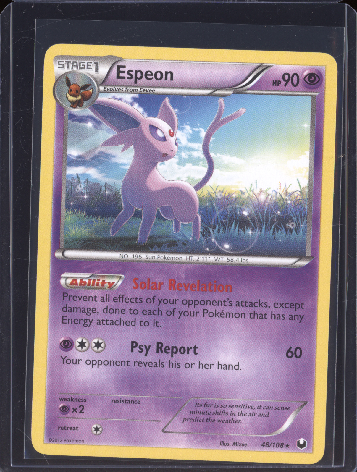 2012 Pokémon Dark Explorers #48 Espeon — front