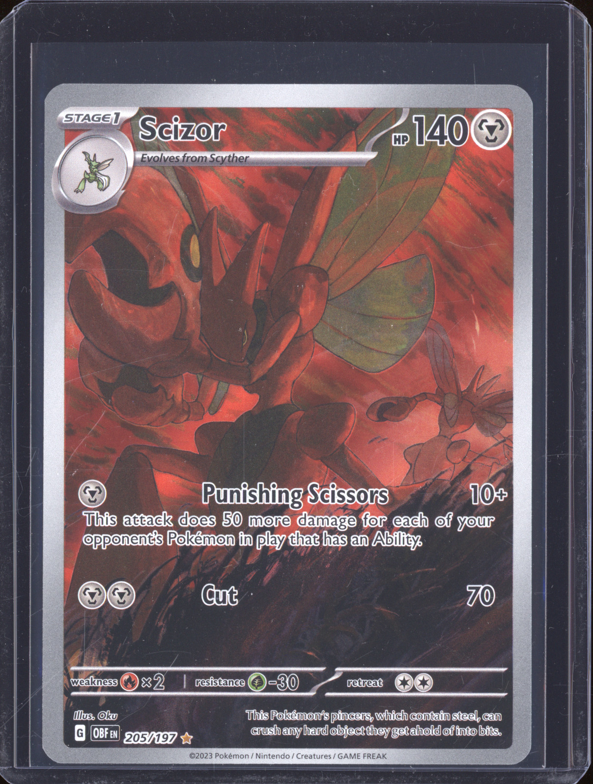 2023 Pokemon Obsidian Flames #205 Scizor — front