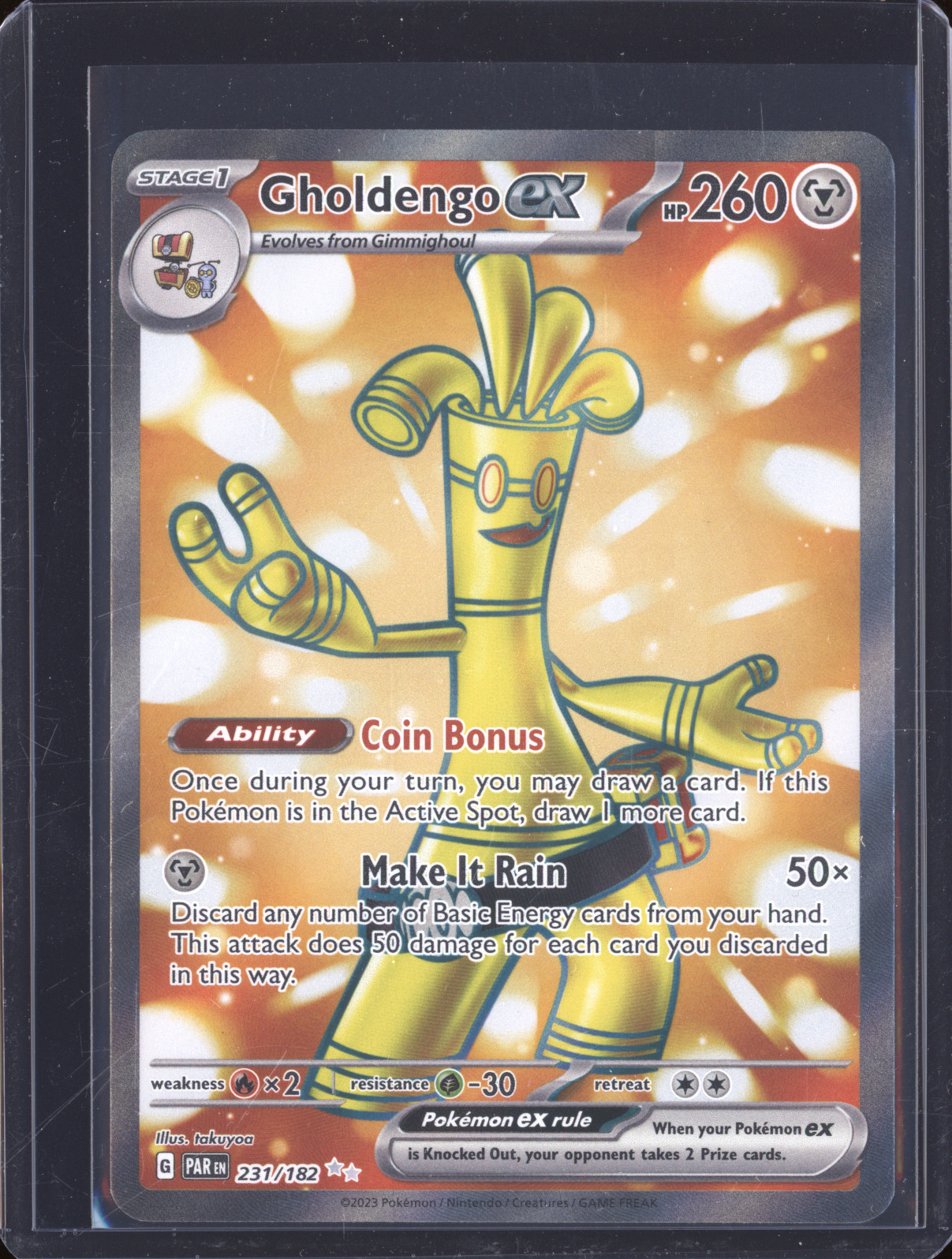 2023 Pokémon Paradox Rift #231 Gholdengo ex — front