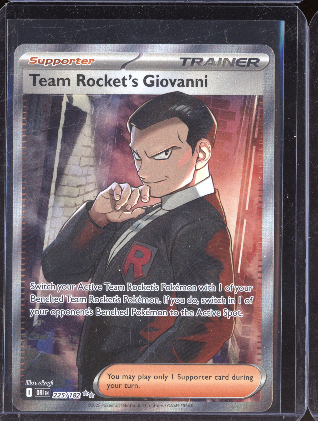2025 Pokemon Destined Rivals #225 Team Rocket's Giovanni — front