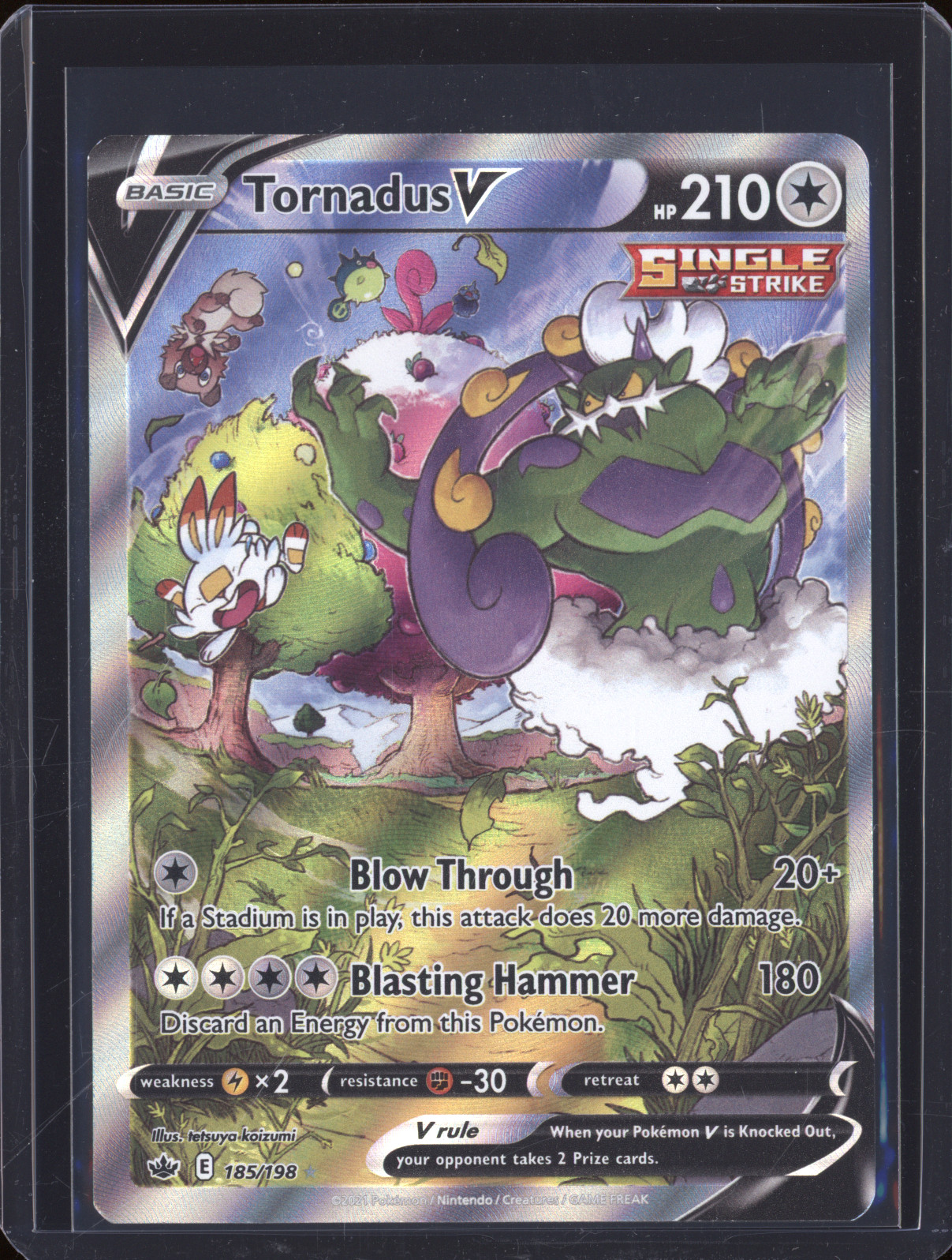 2021 Pokémon Chilling Reign #185 Tornadus V — front