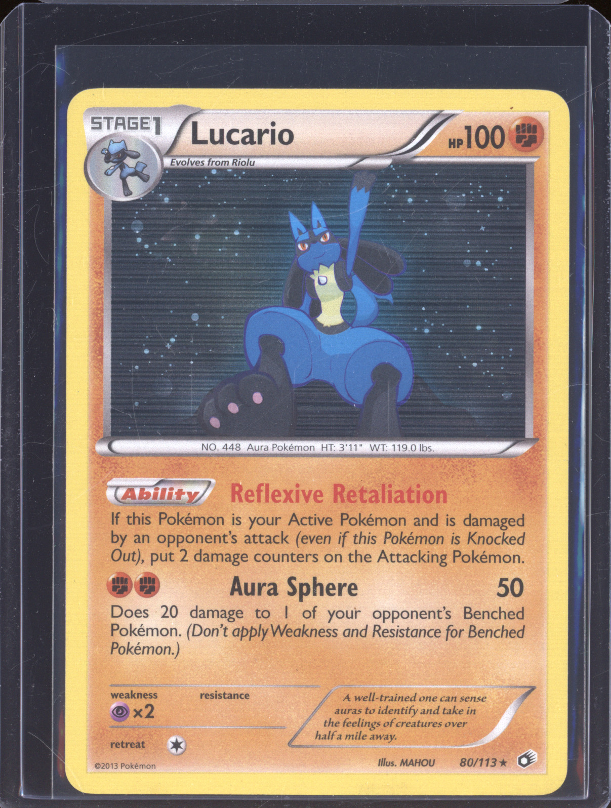 2013 Pokémon Black & White Legendary Treasures #80 Lucario — front