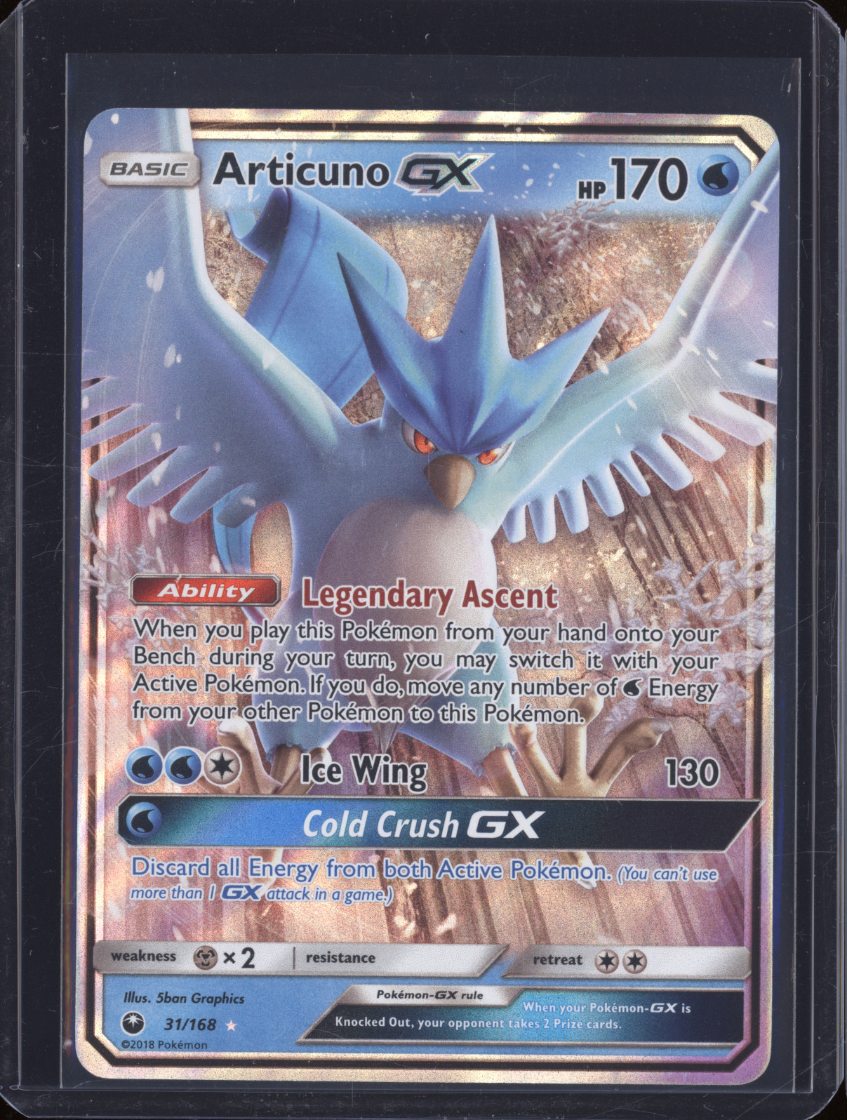 2018 Pokémon Sun & Moon Celestial Storm #31 Articuno GX — front