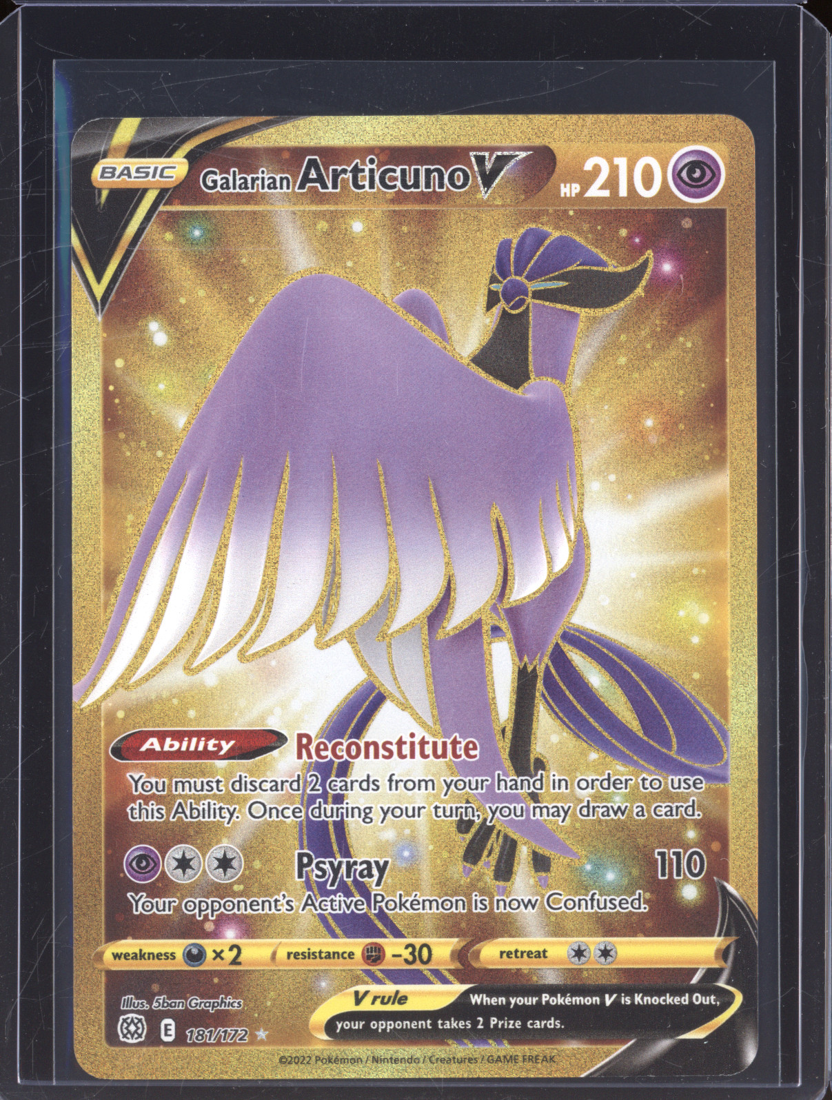 2022 Pokemon TCG Brilliant Stars #181 Galarian Articuno V — front