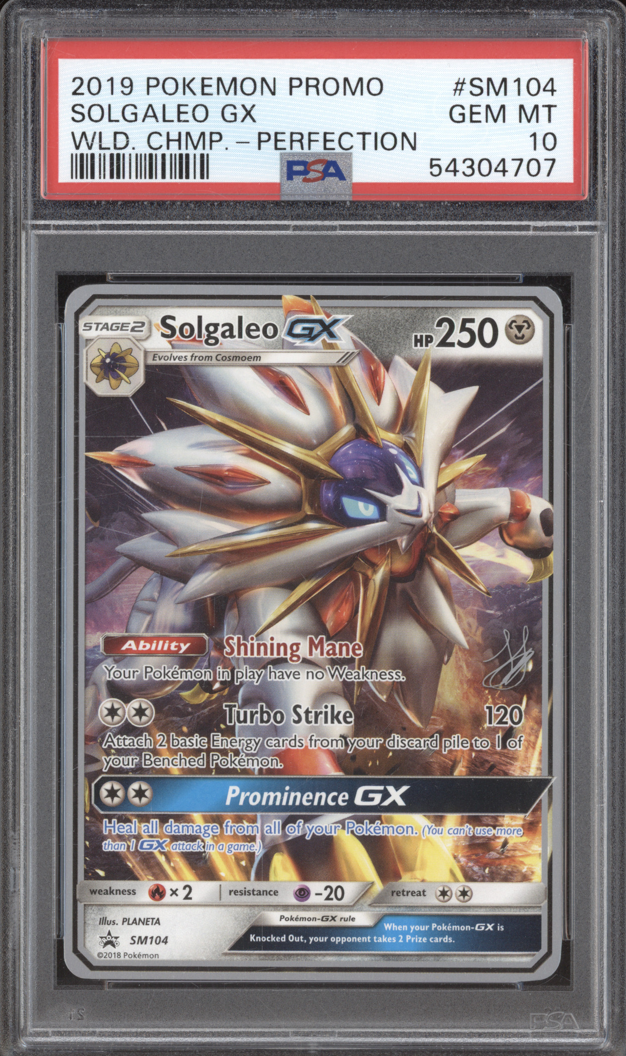 2019 Pokemon Promo #SM104 Solgaleo GX — front