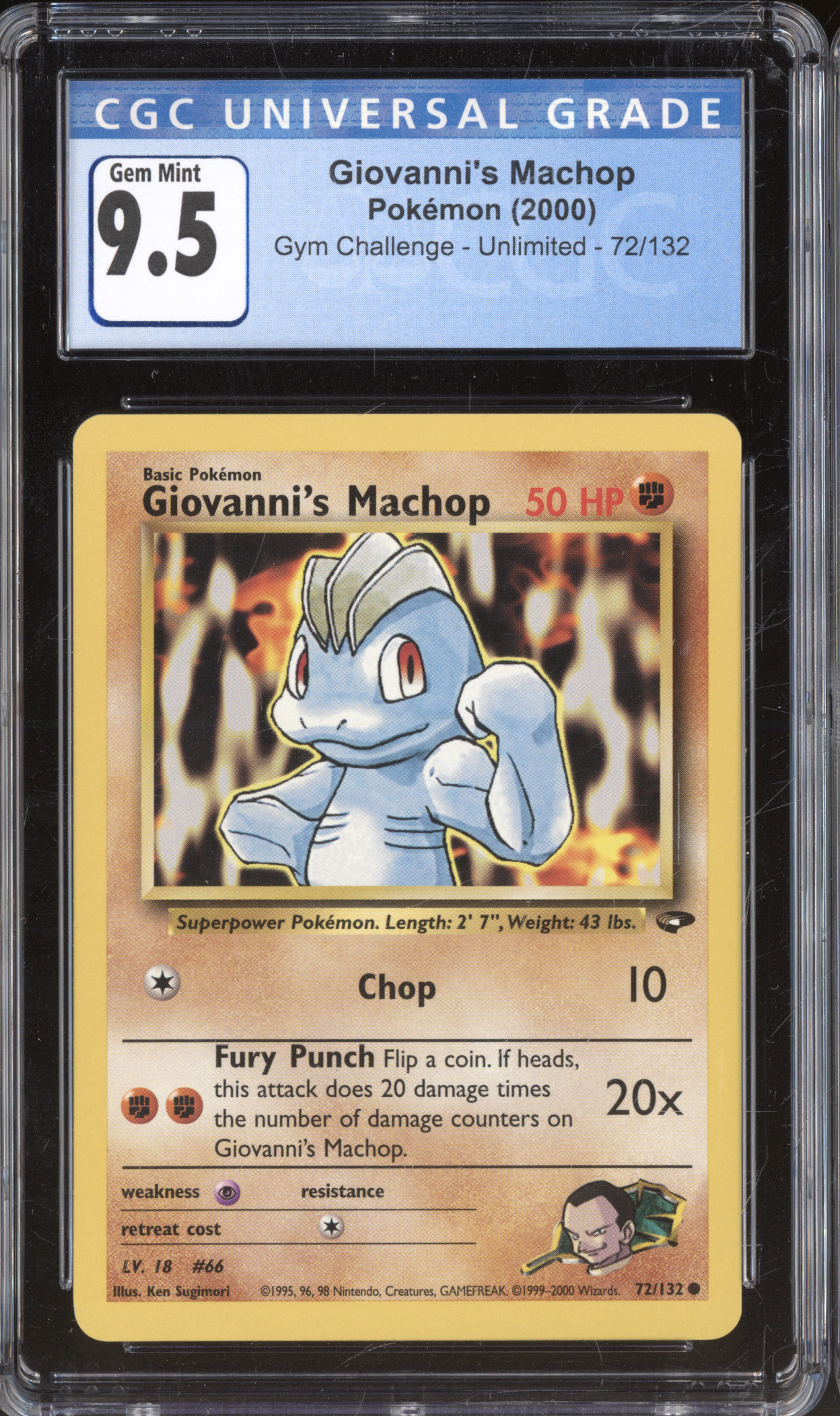 2000 Pokémon Gym Challenge #72 Giovanni's Machop — front