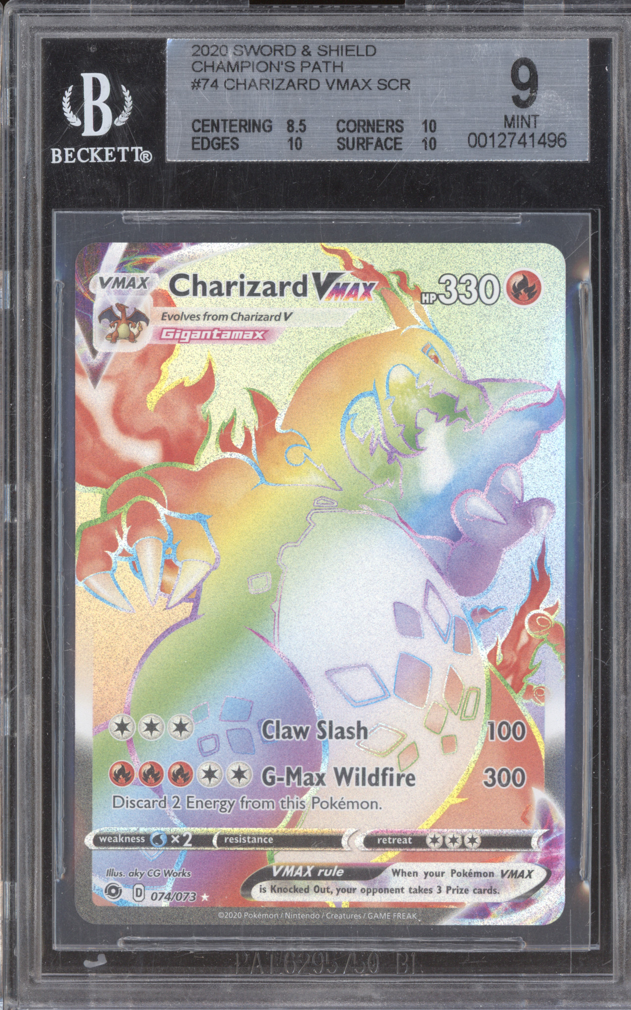 2020 Sword & Shield Champion's Path #74 Charizard VMAX SCR — front