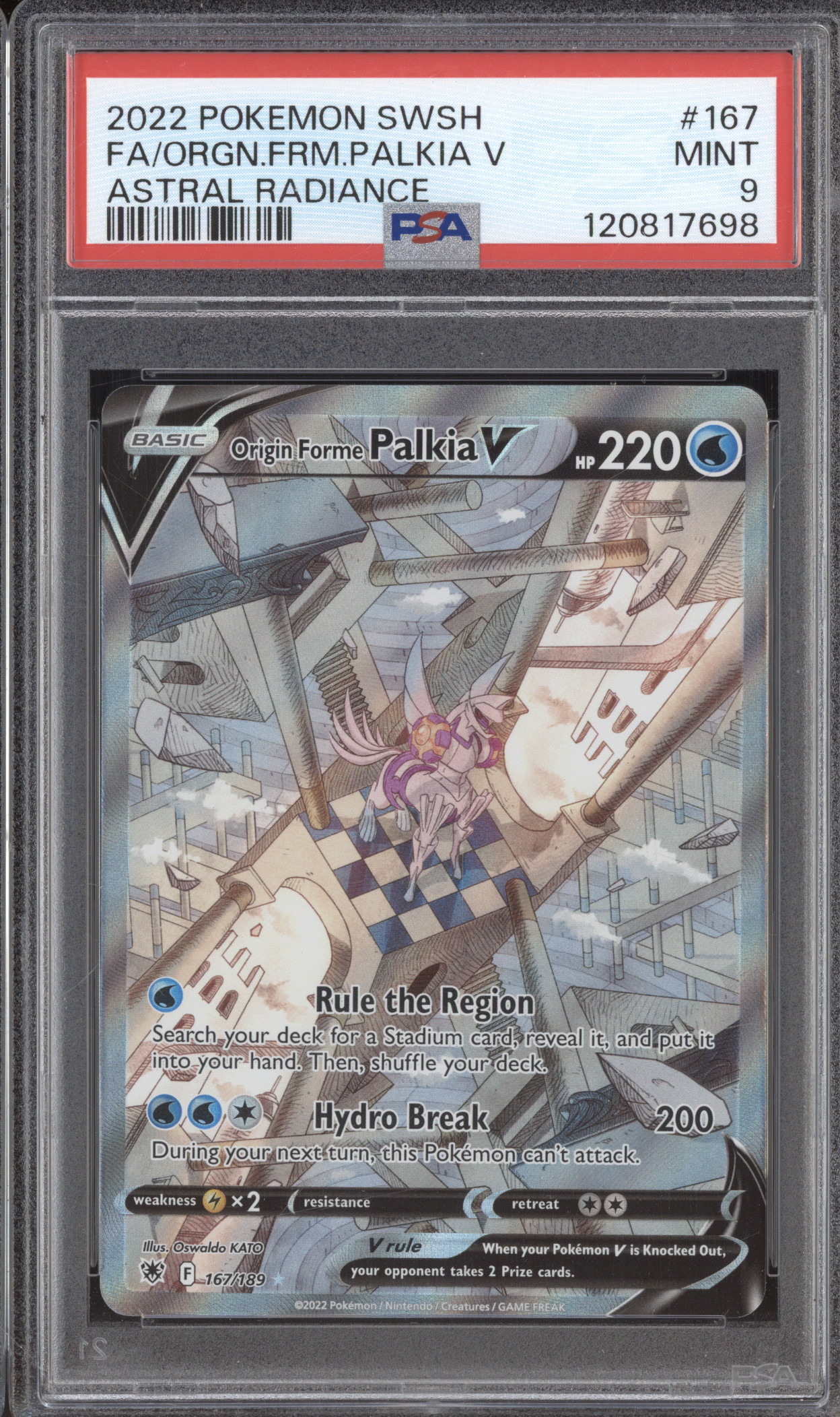 2022 Pokémon SWSH #167 Origin Forme Palkia V — front