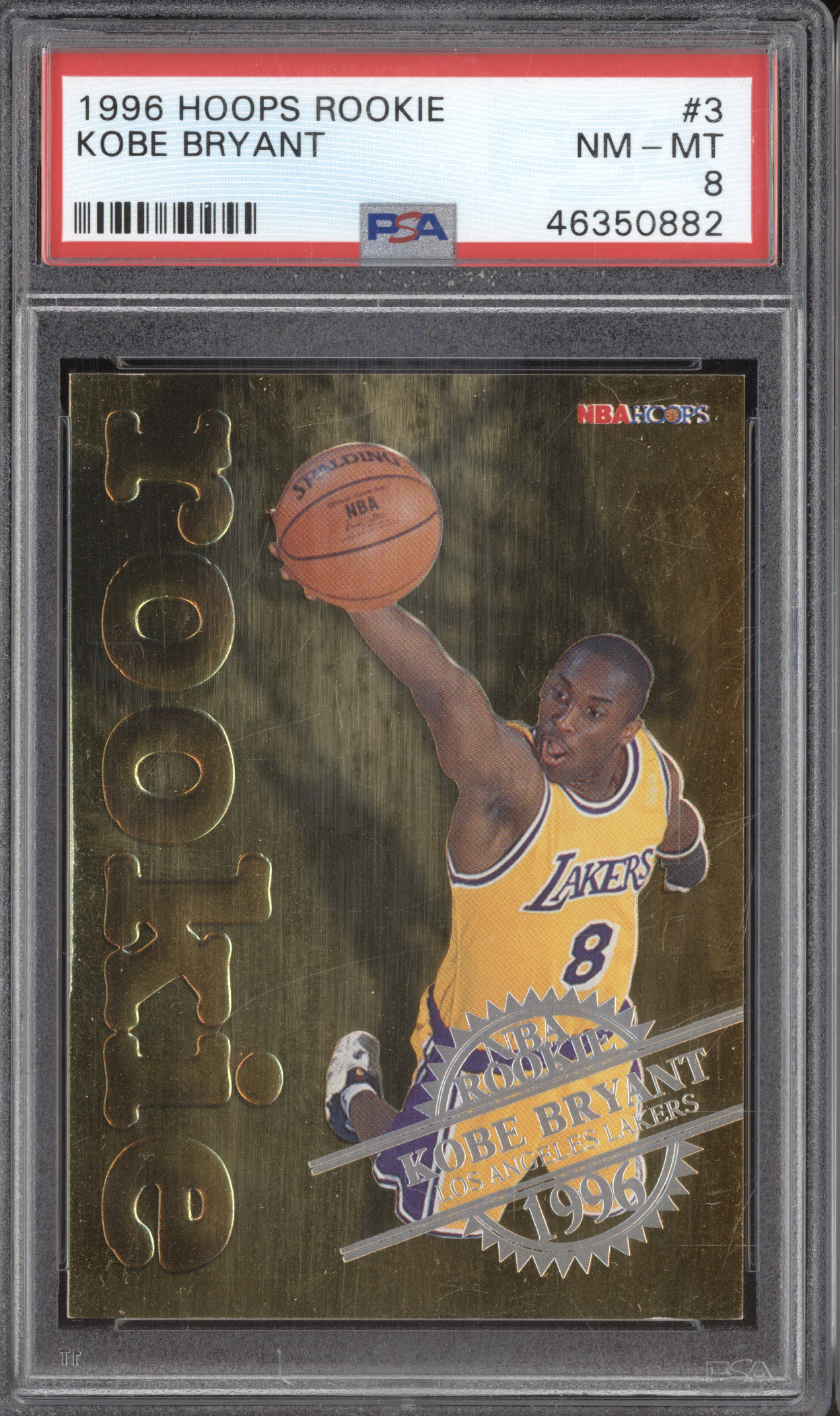 1996 Hoops #3 Kobe Bryant Rookie — front
