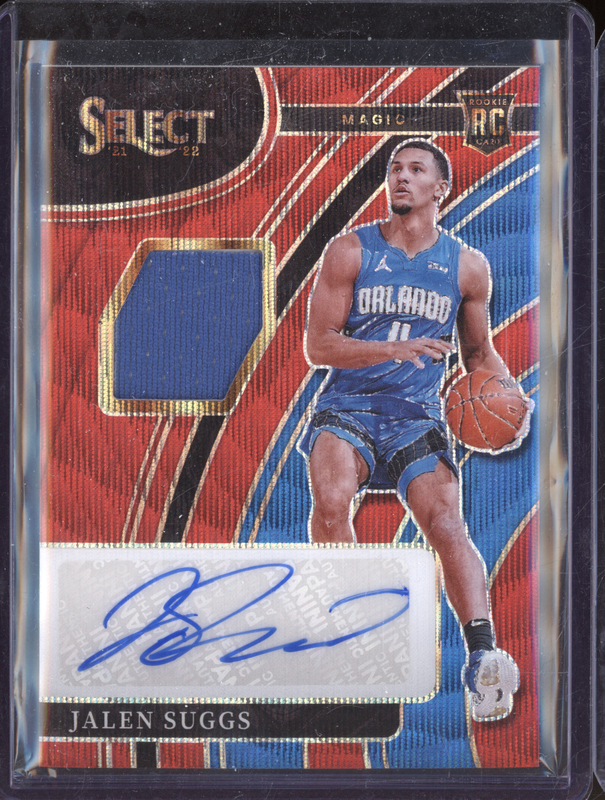 2021-22 Panini Select #RJ-JS Jalen Suggs Rookie Jersey Auto Red Wave — front