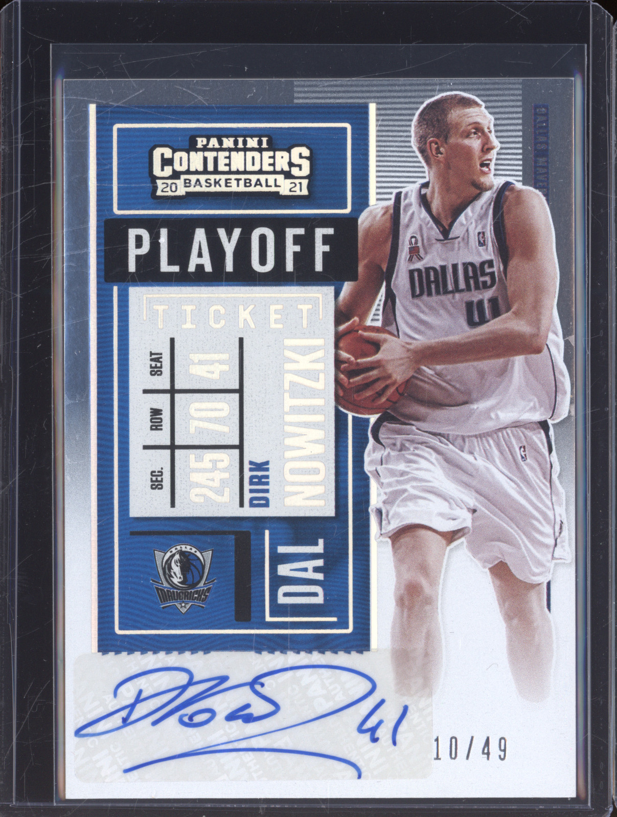 2020 Panini Contenders Basketball Playoff Ticket Dirk Nowitzki — front