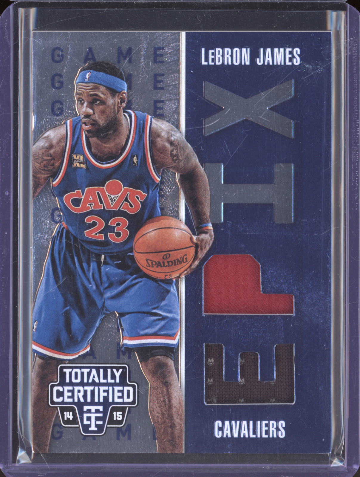 2014-15 Panini Totally Certified Epix Dual Relic #1 LeBron James — front