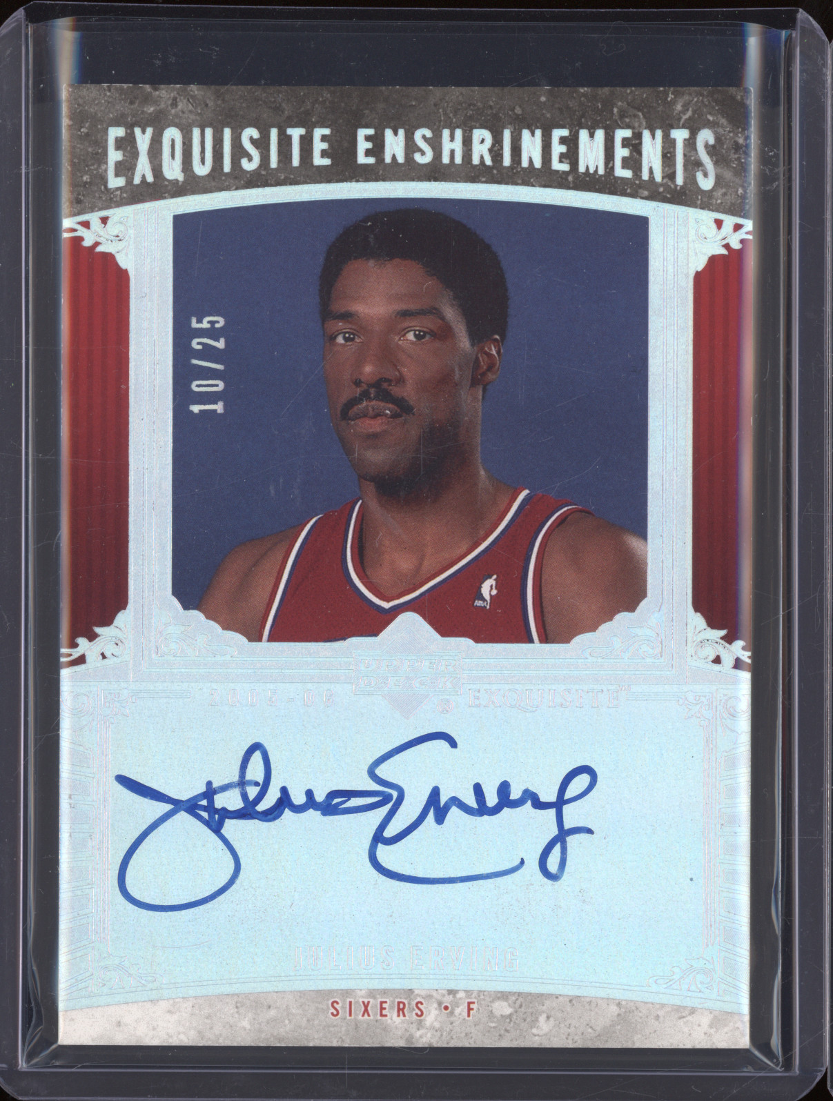 2005 Upper Deck Exquisite Enshrinements #10 Julius Erving — front