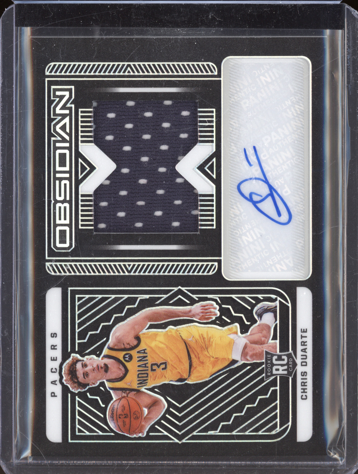 2021-22 Panini Obsidian #218 Chris Duarte Rookie Patch Auto — front