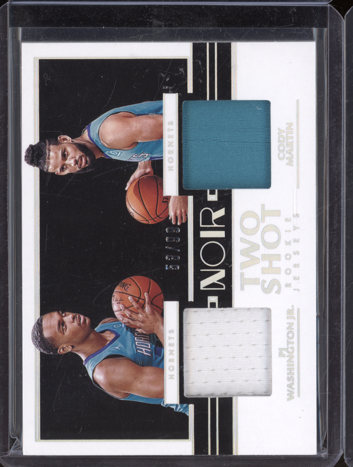 2019-20 Panini Noir Two-Shot Rookie Jerseys #TS-PWCM PJ Washington Jr. & Cody Martin — front