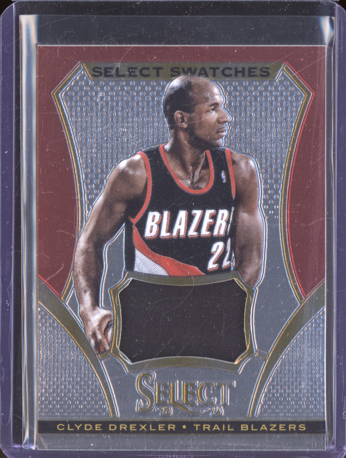 2013-14 Panini Select Swatches #28 Clyde Drexler — front