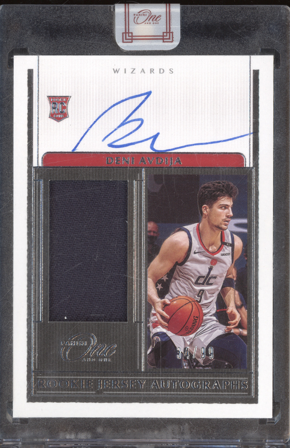 2020-21 Panini One and One Rookie Jersey Autograph #RJA-DAV Deni Avdija — front