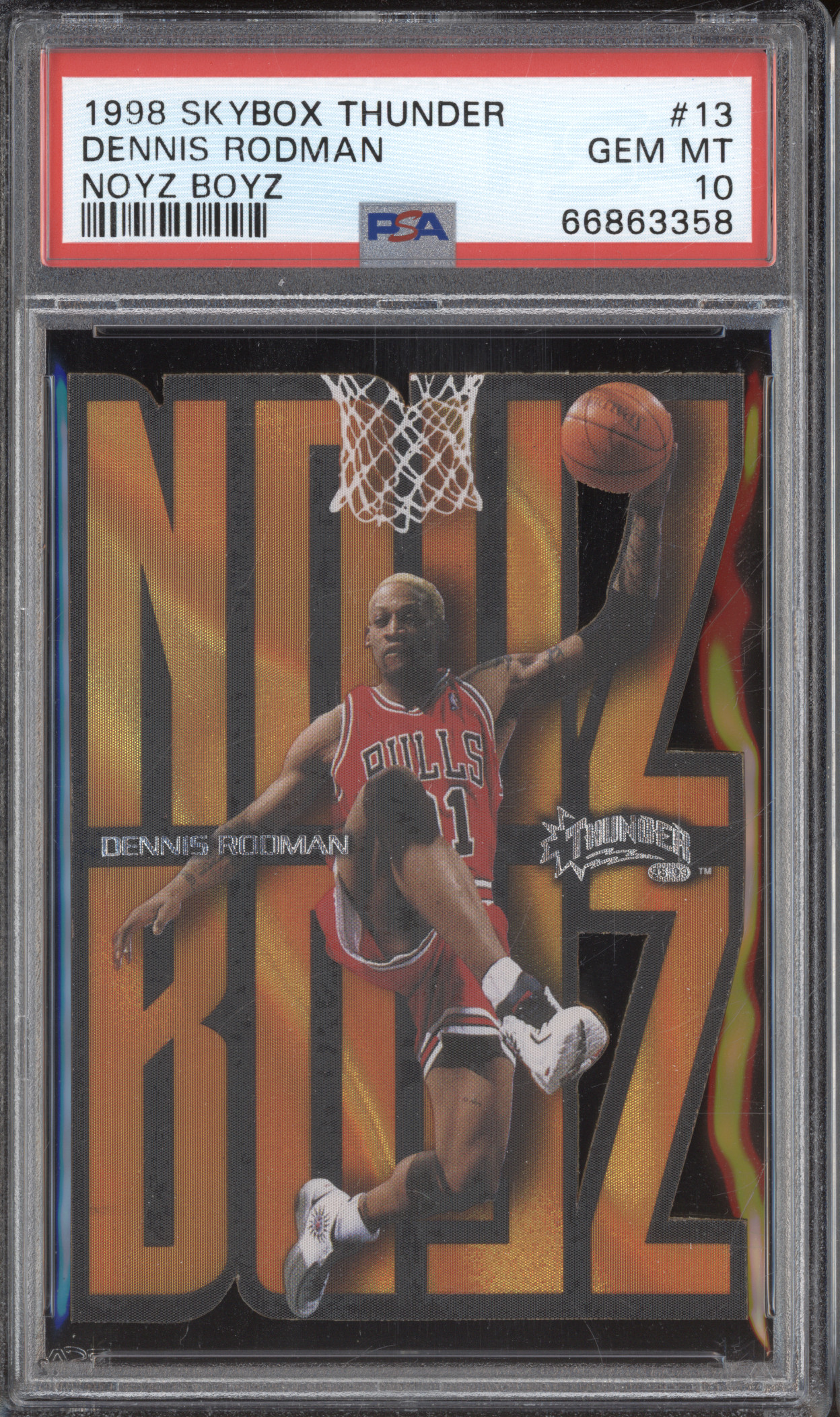1998 Skybox Thunder #13 Dennis Rodman — front