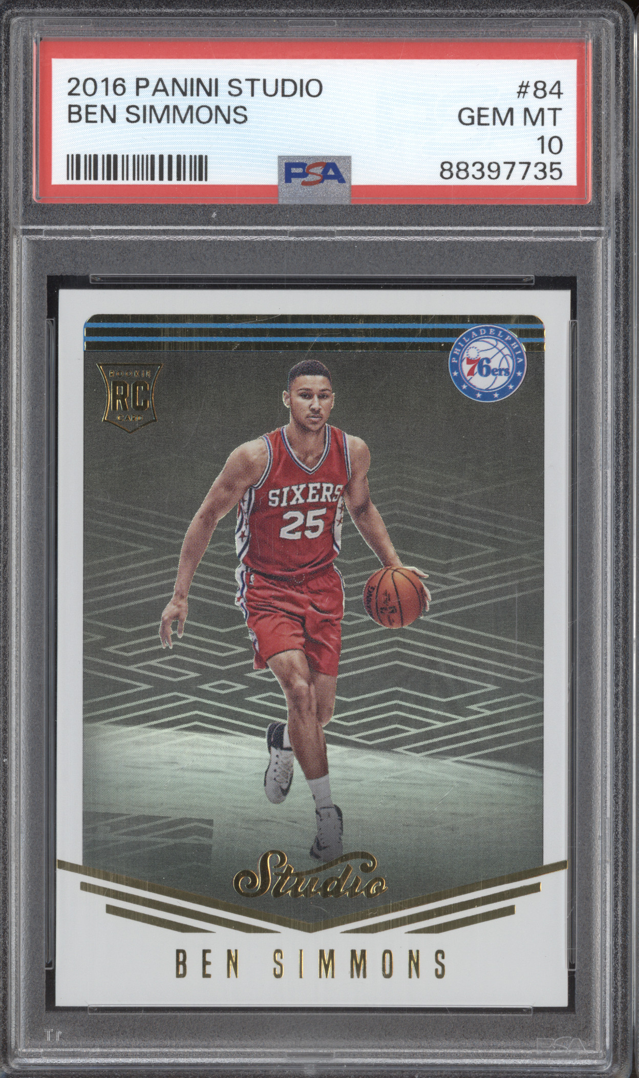 2016 Panini Studio #84 Ben Simmons — front