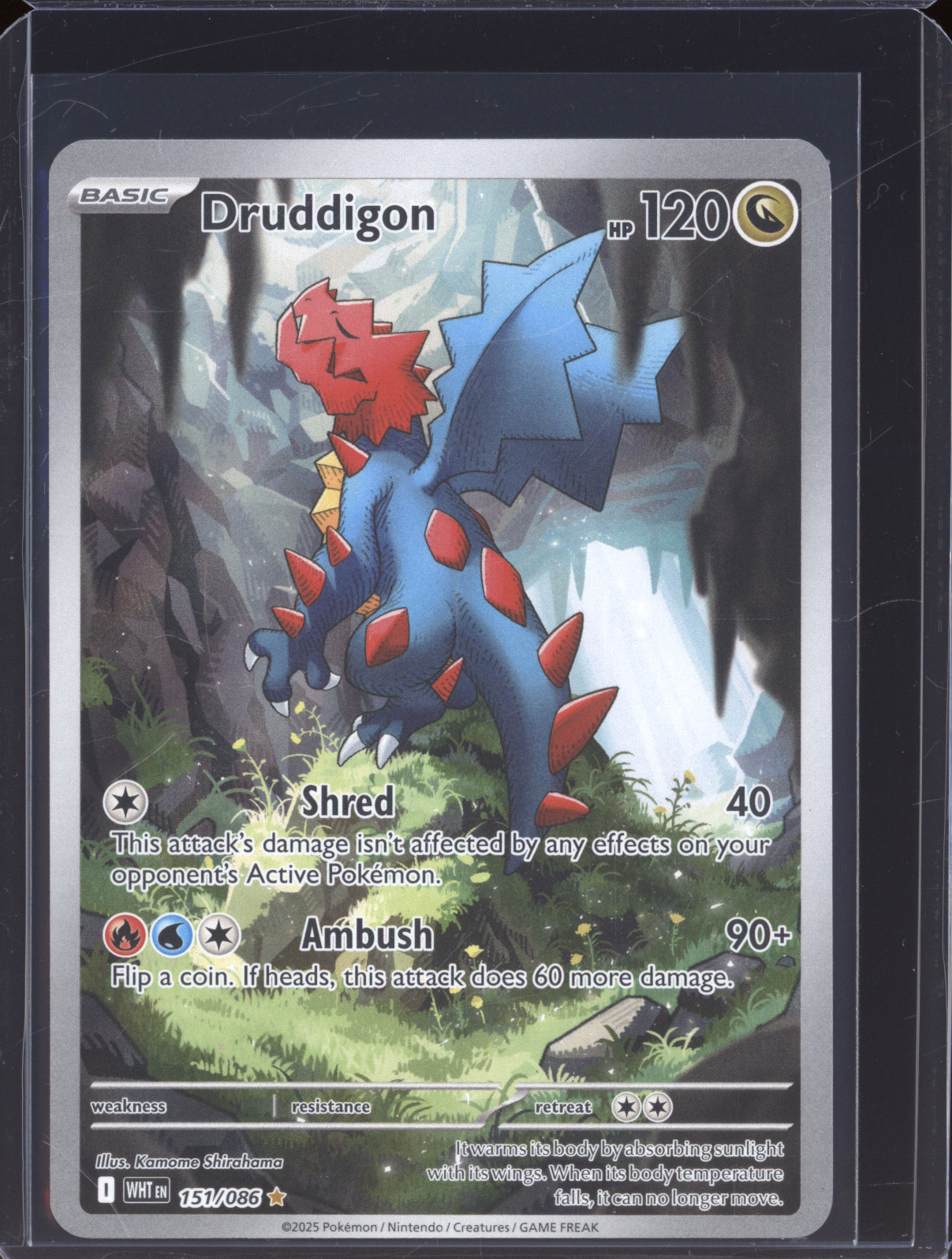 2025 Pokémon Scarlet & Violet #151 Druddigon White Flare Illustration Rare — front