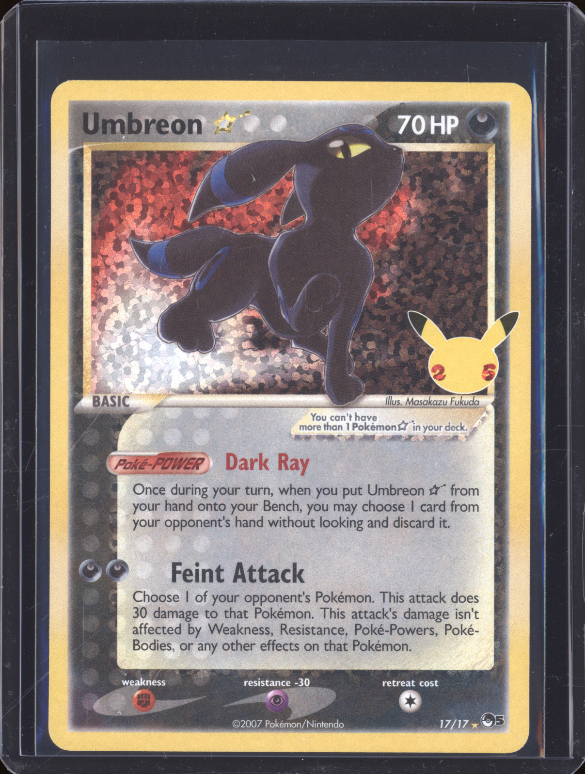 2021 Pokémon Celebrations Classic Collection #17 Umbreon Gold Star — front